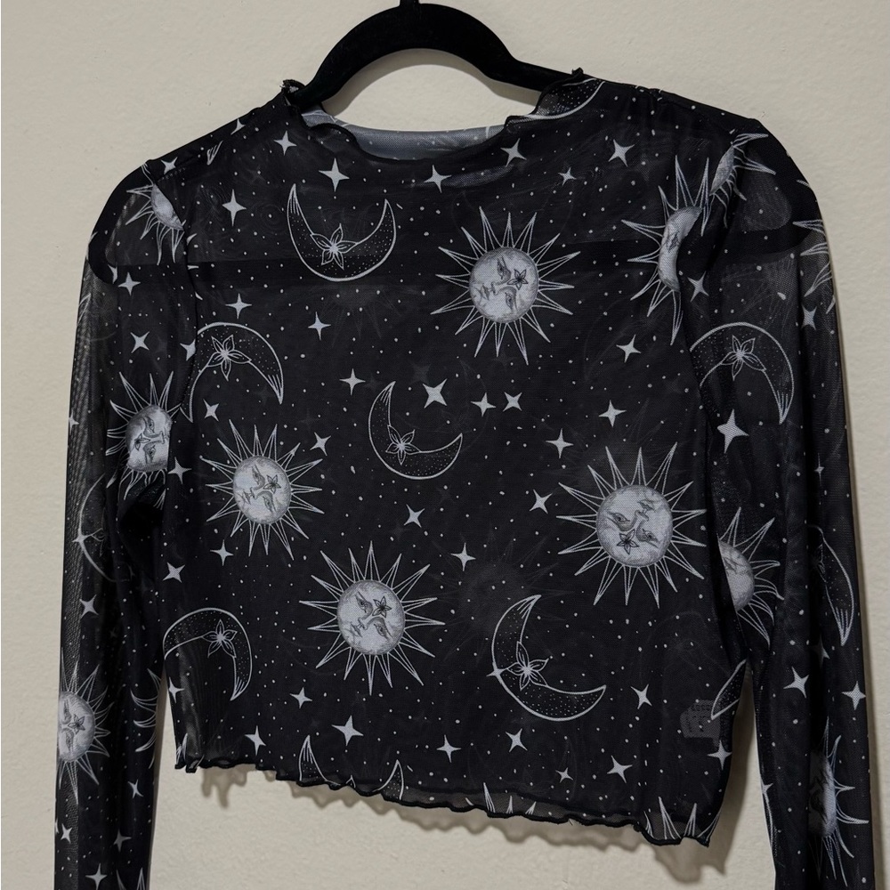 Black Celestial Mesh Top